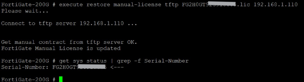 FortiGate license