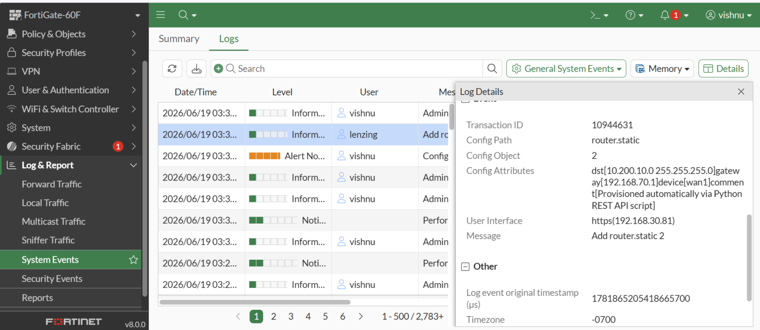 FortiGate Static Route With REST API And Python-2026 - NetConfig ...